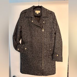 🛍️Sale✨MICHAEL Michael Kors Chevron Tweed Mid Length Coat